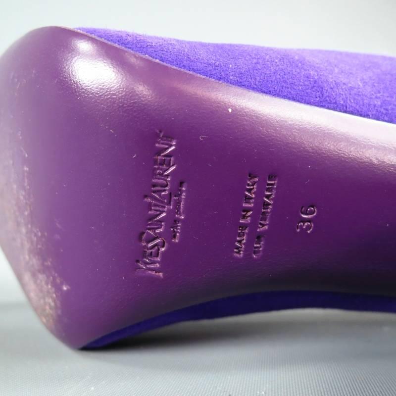 YVES SAINT LAURENT Size 6 Purple Suede Tassels Loafer - Saint GERMAN- Pumps 1