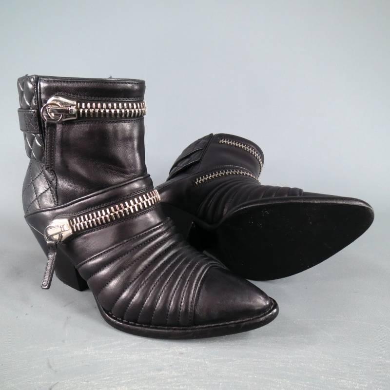 giuseppe zanotti quilted leather zip booties