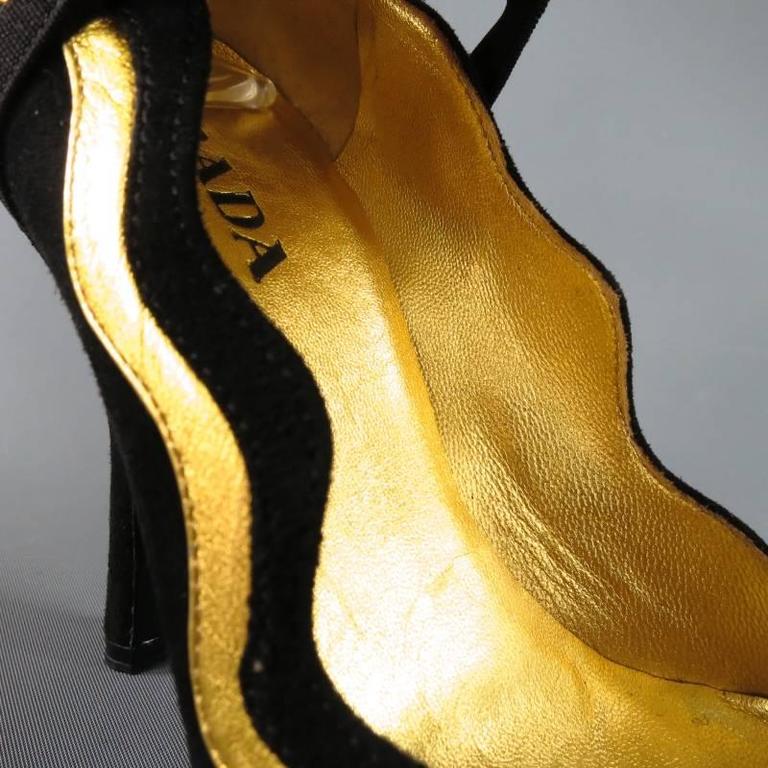prada gold pumps