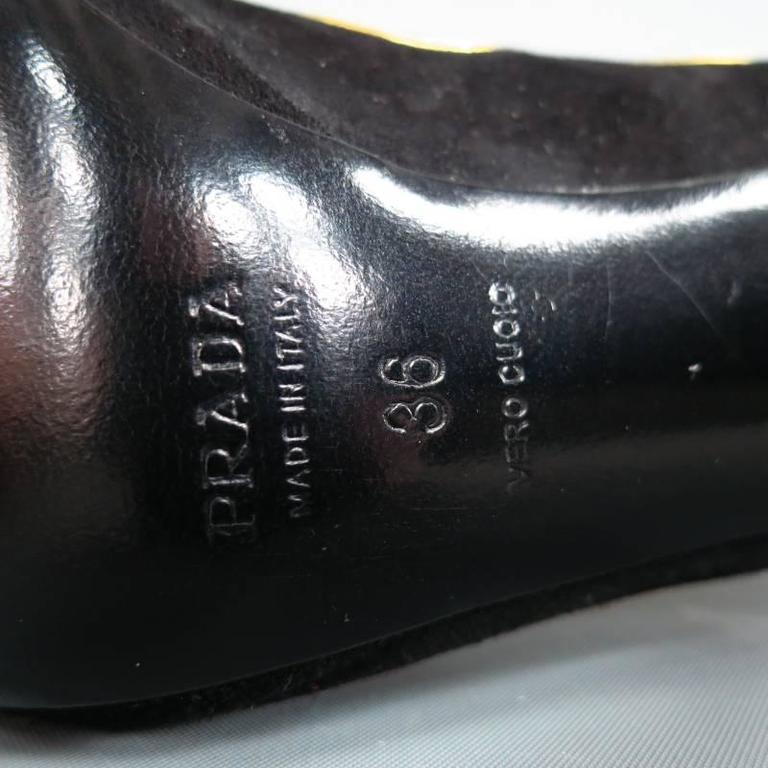 Prada Black and Gold Suede Ankle Ruffle Cuff Metallic Pumps S / S 2008 ...
