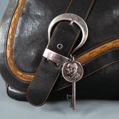 DIOR Black & Brown Leather Sac Gaucho Belt Buckle Saddle Shoulder Bag