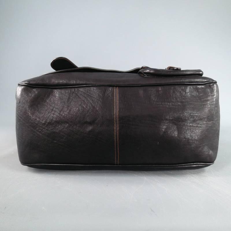 DIOR Black & Brown Leather Sac Gaucho Belt Buckle Saddle Shoulder Bag In Excellent Condition In San Francisco, CA