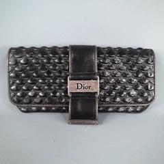 DIOR Black Textured Leather Chain Strap Mini Shoulder Bag