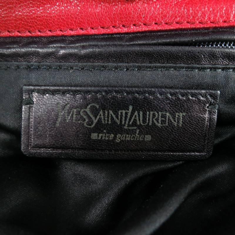 YVES SAINT LAURENT by TOM FORD Red Leather -Mala Mala- Horn Handle Handbag 2