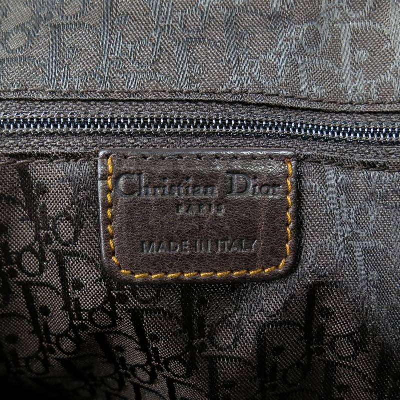 DIOR Brown Leather -Gaucho- Belt Buckle Key Charm Saddle Shoulder Bag 1
