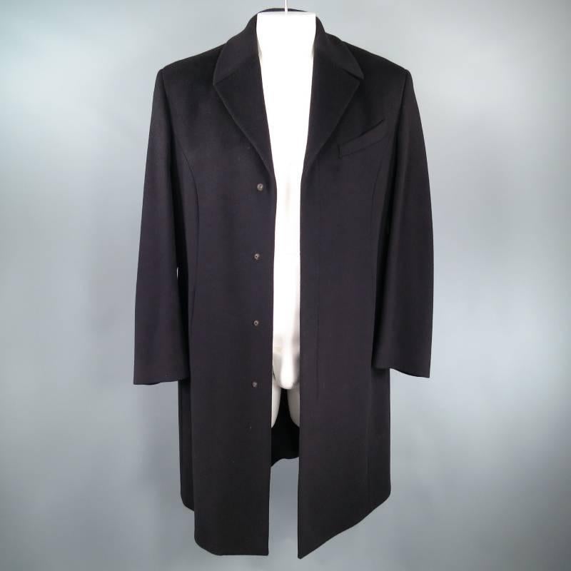 THIERRY MUGLER 38 Black Wool Blend Back Belt Coat In Excellent Condition In San Francisco, CA