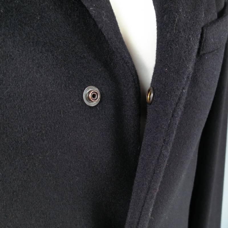 THIERRY MUGLER 38 Black Wool Blend Back Belt Coat 3