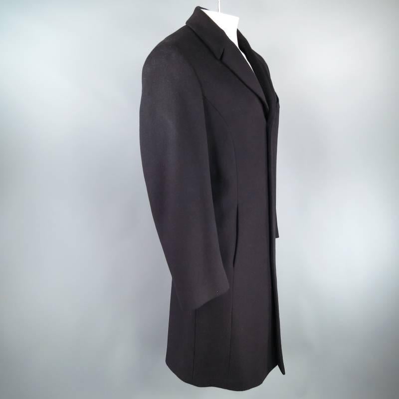 THIERRY MUGLER 38 Black Wool Blend Back Belt Coat 4