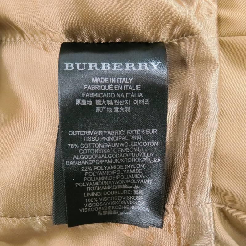 BURBERRY PRORSUM Size 10 Khaki Cotton/nylon Structured Glenplaid PanelJacket 3