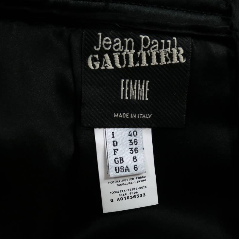 Jean Paul Gaultier Black Stretch Wool Blend Silk Cumberband Pencil Skirt 2