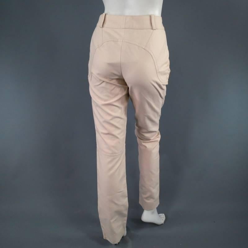 LOUIS VUITTON Size 6 Khaki Cotton Riding Dress Pants 3