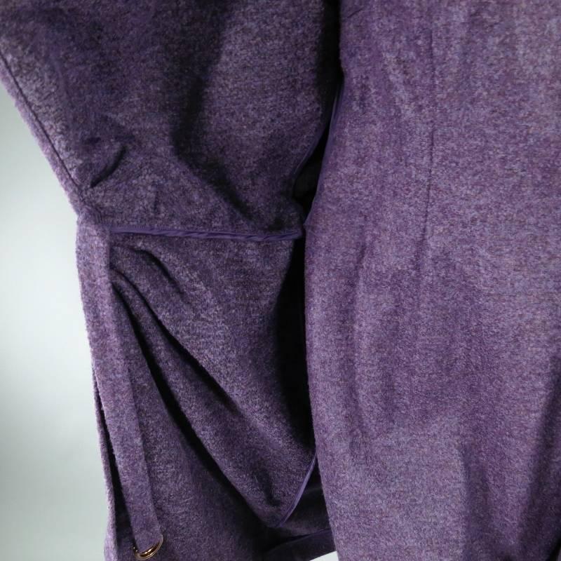 ESCADA Size 6 Purple Heather Wool Blend Layered 2 in 1 Coat Dress 2