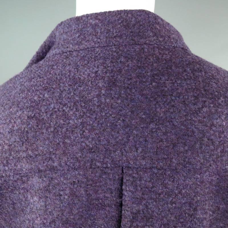 ESCADA Size 6 Purple Heather Wool Blend Layered 2 in 1 Coat Dress 3