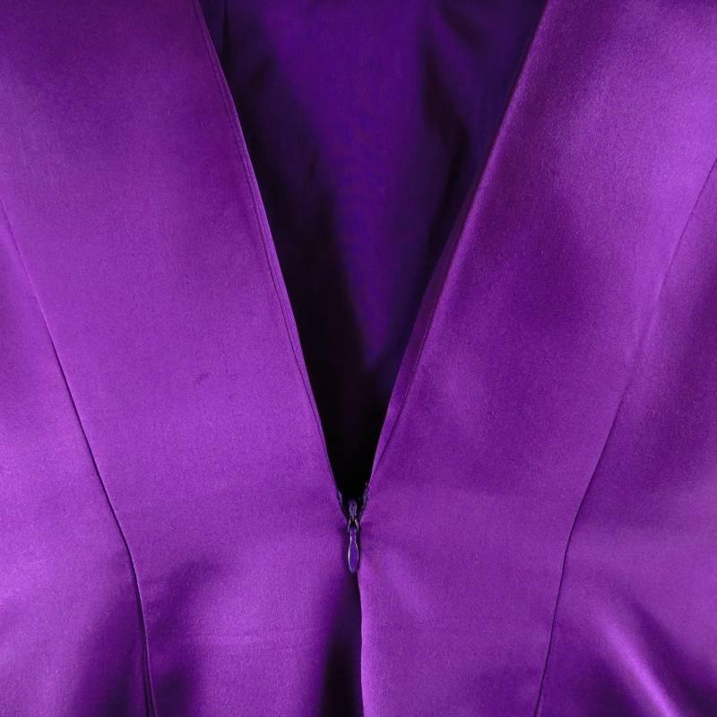 ALEXANDER MCQUEEN Size 6 Magenta Purple Silk Structured Cocktail Dress SS 2008 4