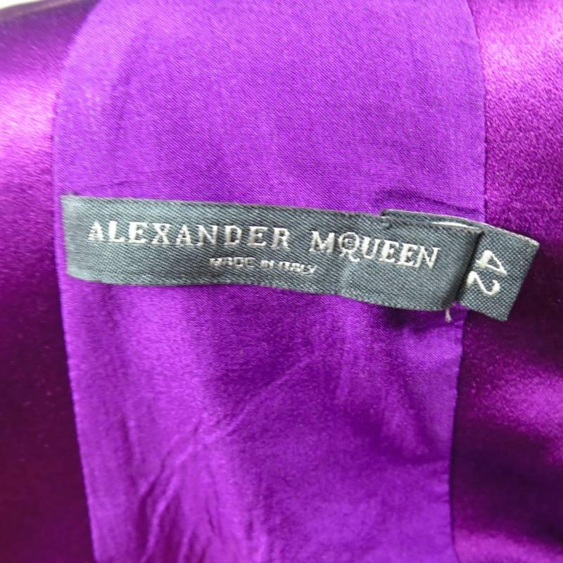 ALEXANDER MCQUEEN Size 6 Magenta Purple Silk Structured Cocktail Dress SS 2008 5