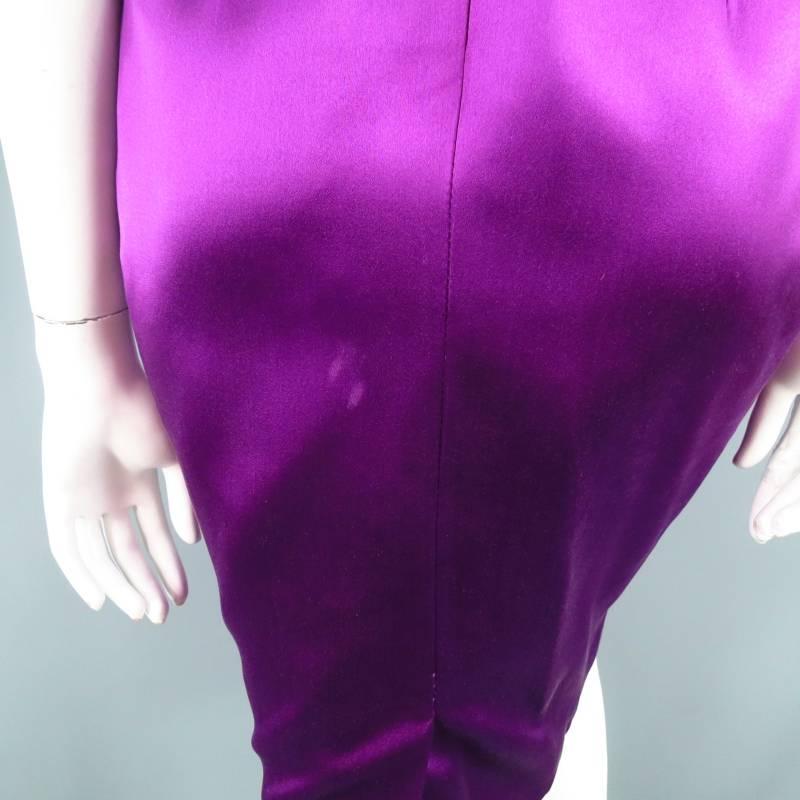 ALEXANDER MCQUEEN Size 6 Magenta Purple Silk Structured Cocktail Dress SS 2008 1