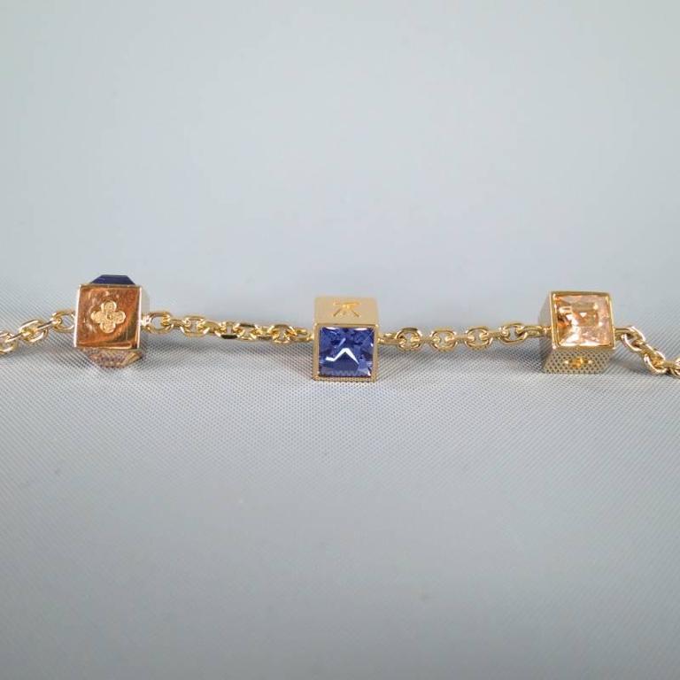 Louis Vuitton Monogram Gamble Dice Crystal Gold Tone Bracelet