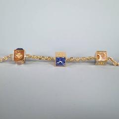 LOUIS VUITTON Gold Metal Purple Swarovski -Gamble- Monogram Dice Bracelet