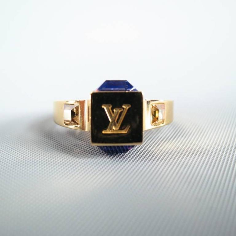 Louis Vuitton ring Swarovski with Gold Hardware ?~ Swarovski Used T19445