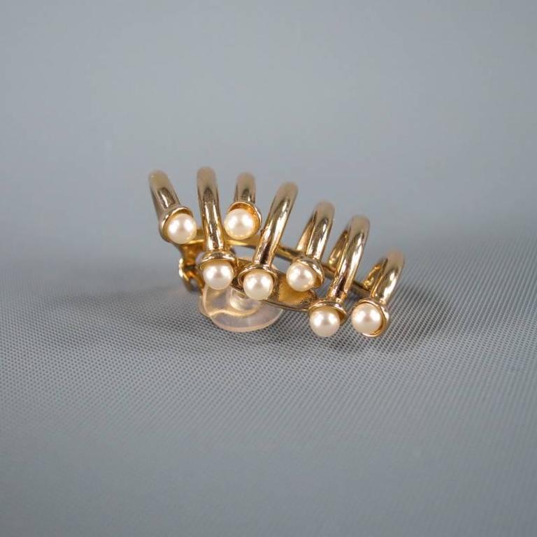 DIOR Gold Pearl Ear Clip On Cuff Earring at 1stDibs dior ear cuff
