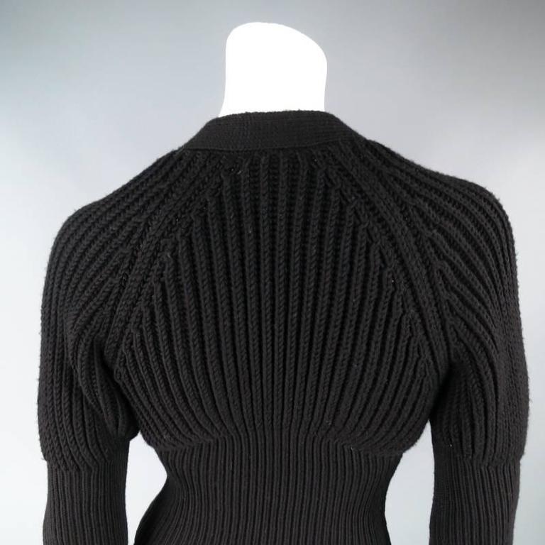 GUCCI Size XS Black Lana Wool Knit Juliet Sleeve Cropped Corset ...