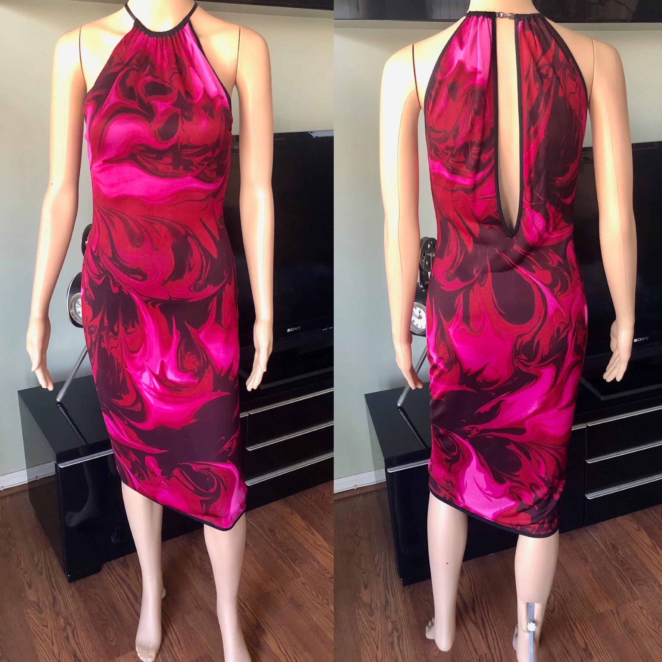 Tom Ford for Gucci S/S 2001 Bodycon Knit Printed Midi Dress For Sale 3