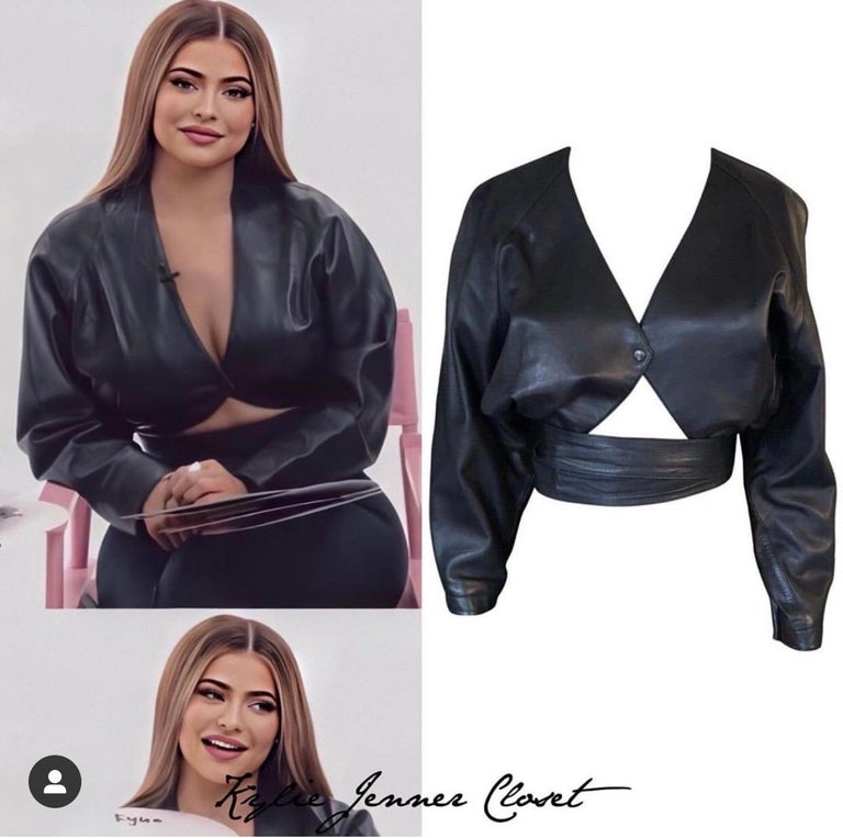 Azzedine Alaia c. 1990's Vintage Black Wrap Around Leather Cutout Top Jacket 1