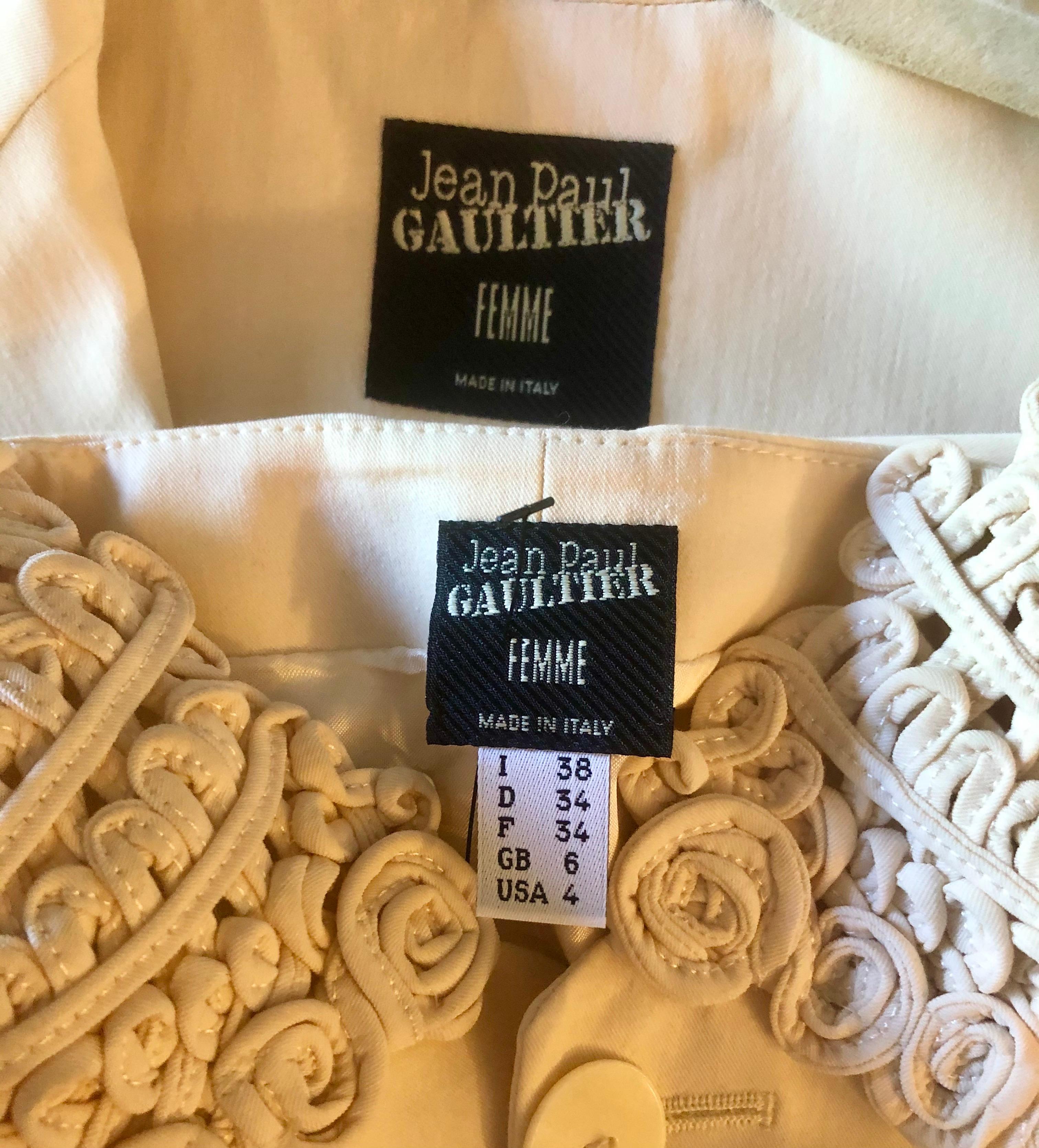 Jean Paul Gaultier S/S 2007 Runway Embroidered Cups Top and Jacket 2 Piece Set In Excellent Condition In Naples, FL