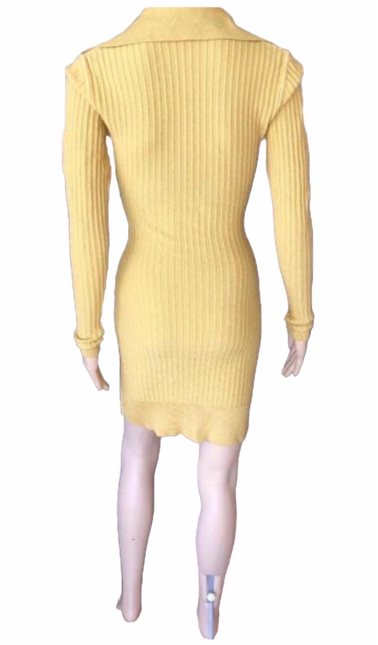 Azzedine Alaia Vintage Fitted Plunged Décolleté Mini Dress S

Alaïa long sleeve mustard yellow dress with rib knit collar and trim.

All Eyes on Alaïa

For the last half-century, the world’s most fashionable and adventuresome women have turned to