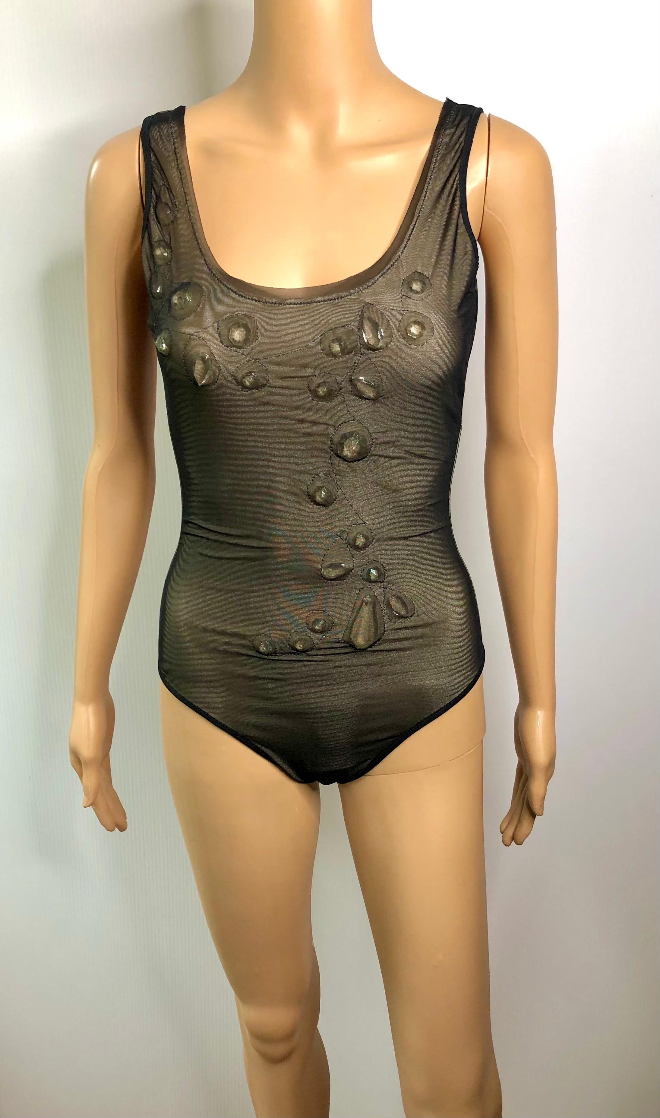 Jean Paul Gaultier Soleil F/W2006 Crystal Embellished Bodysuit Swimwear Swimsuit 1