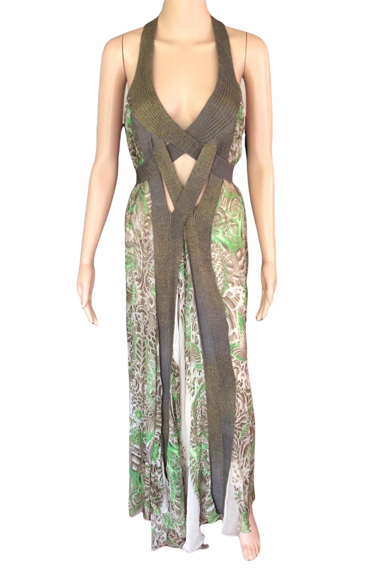 Jean Paul Gaultier S/S 2009 Runway Plunging Neckline Cutout Open Back Maxi Dress In Excellent Condition For Sale In Naples, FL