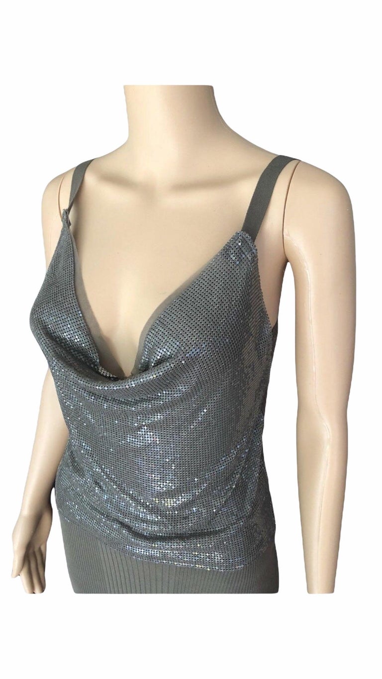 knee length dresses for ladies Iridescent Pink Metal Mesh Mini Cowl Neck Party Dress – Atelier Rioux  Fabric Store