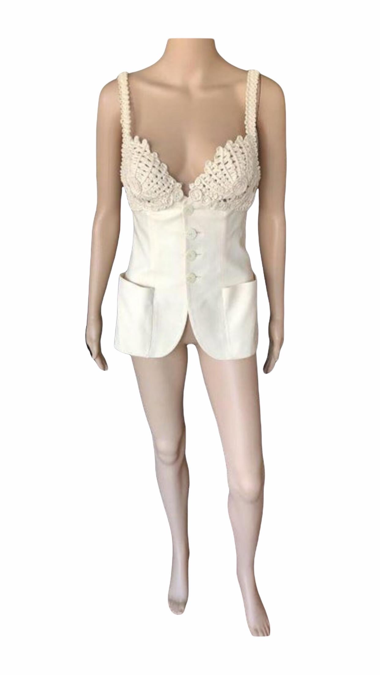 Jean Paul Gaultier S/S 2007 Runway Embroidered Cups Top and Jacket 2 Piece Set 1