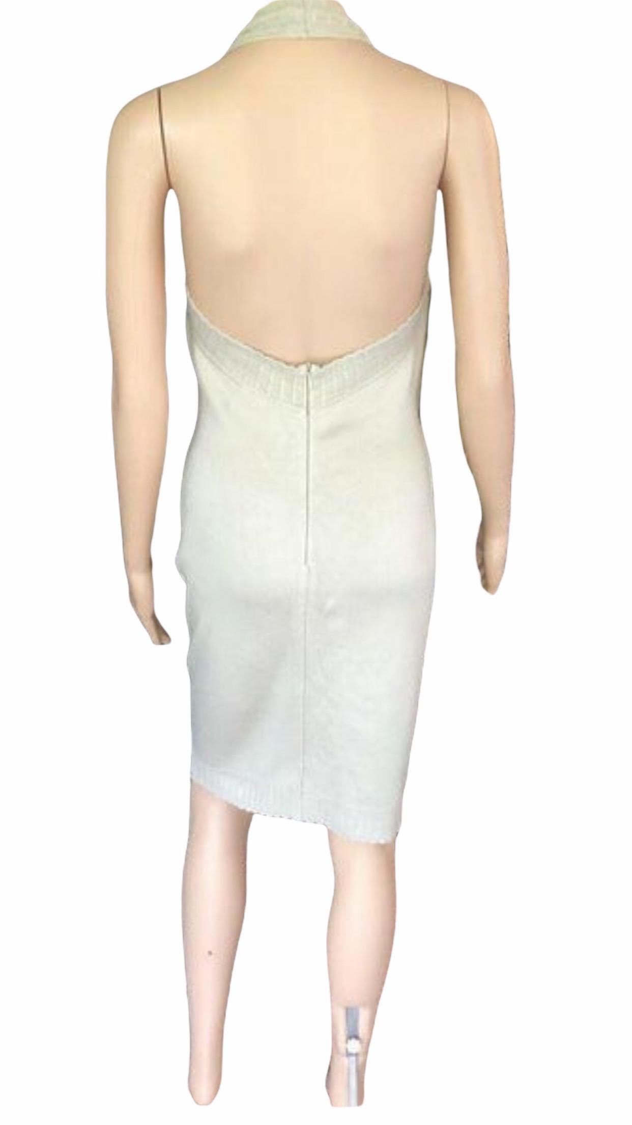 Beige Azzedine Alaia S/S 1992 Vintage Bustier Open Back Dress  For Sale