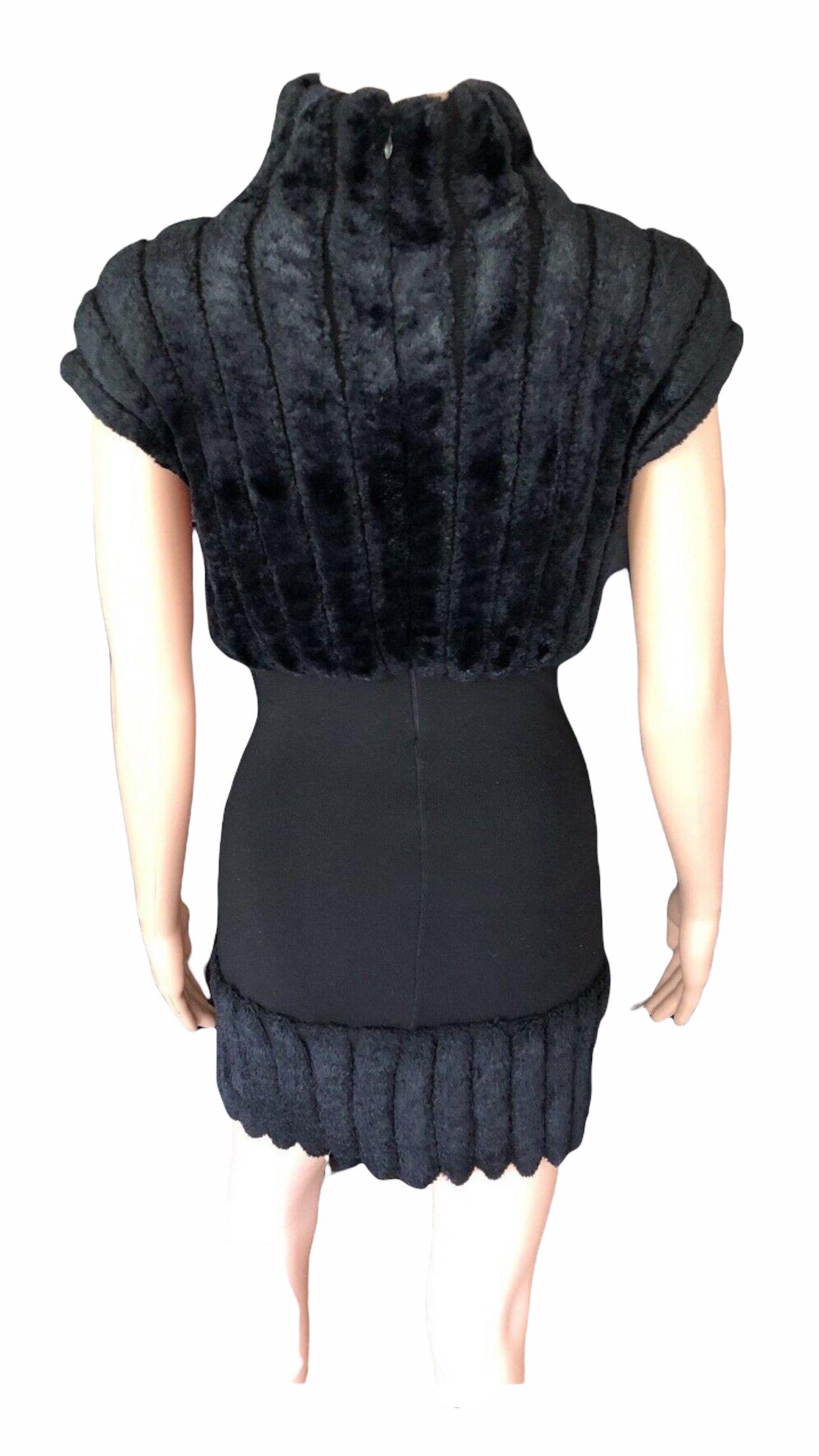 Azzedine Alaia 1994 Vintage Chenille Dress In Excellent Condition In Naples, FL