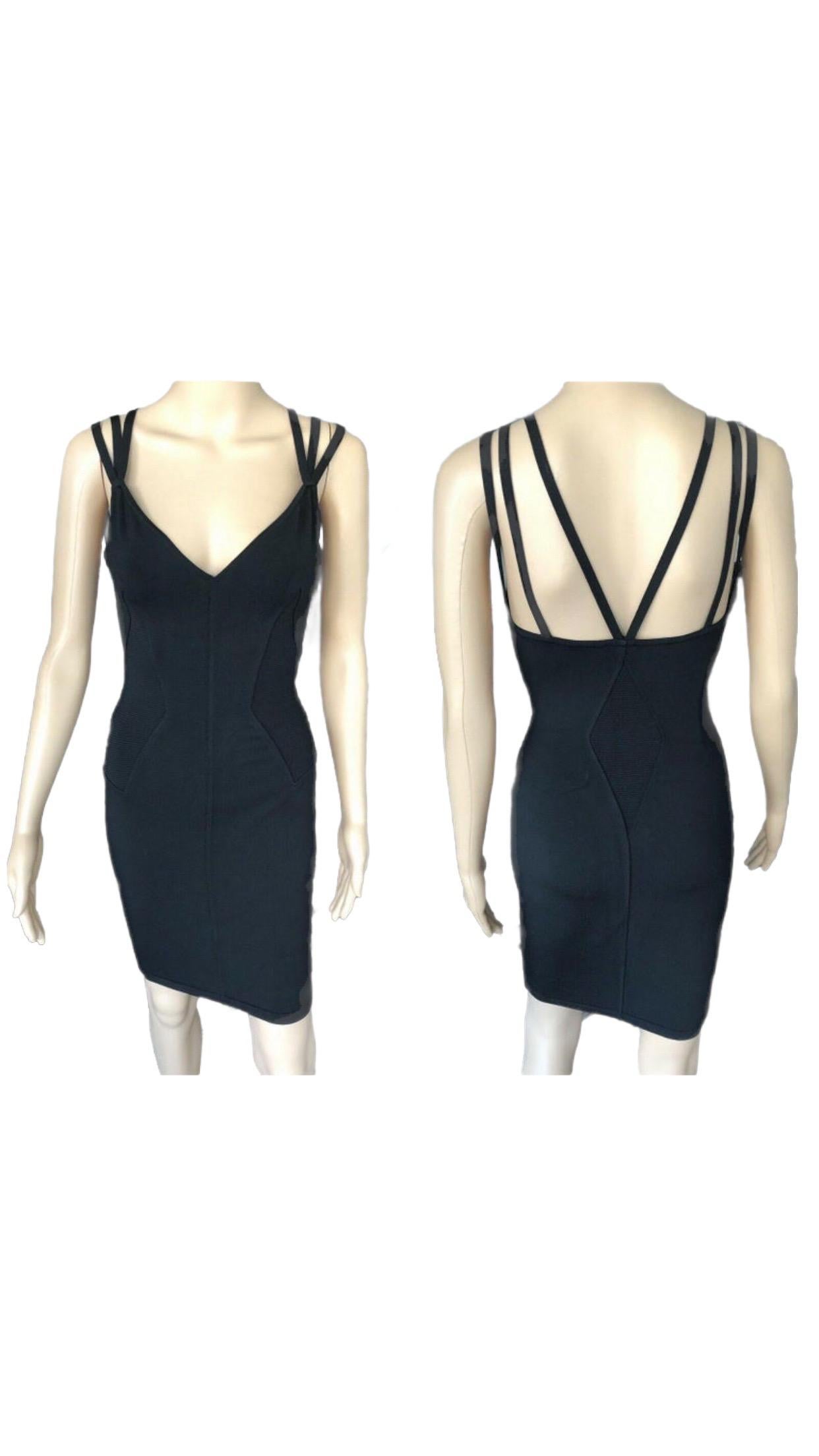 Women's Azzedine Alaia S/S 1990 Vintage Black Bustier Fitted Dress  For Sale