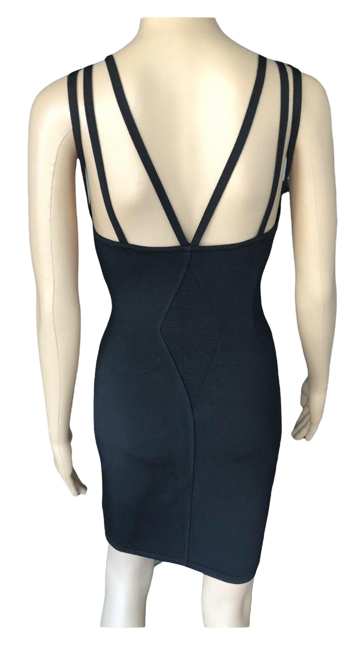 Azzedine Alaïa - Robe bustier ajustée noire vintage, printemps-été 1990 en vente 4