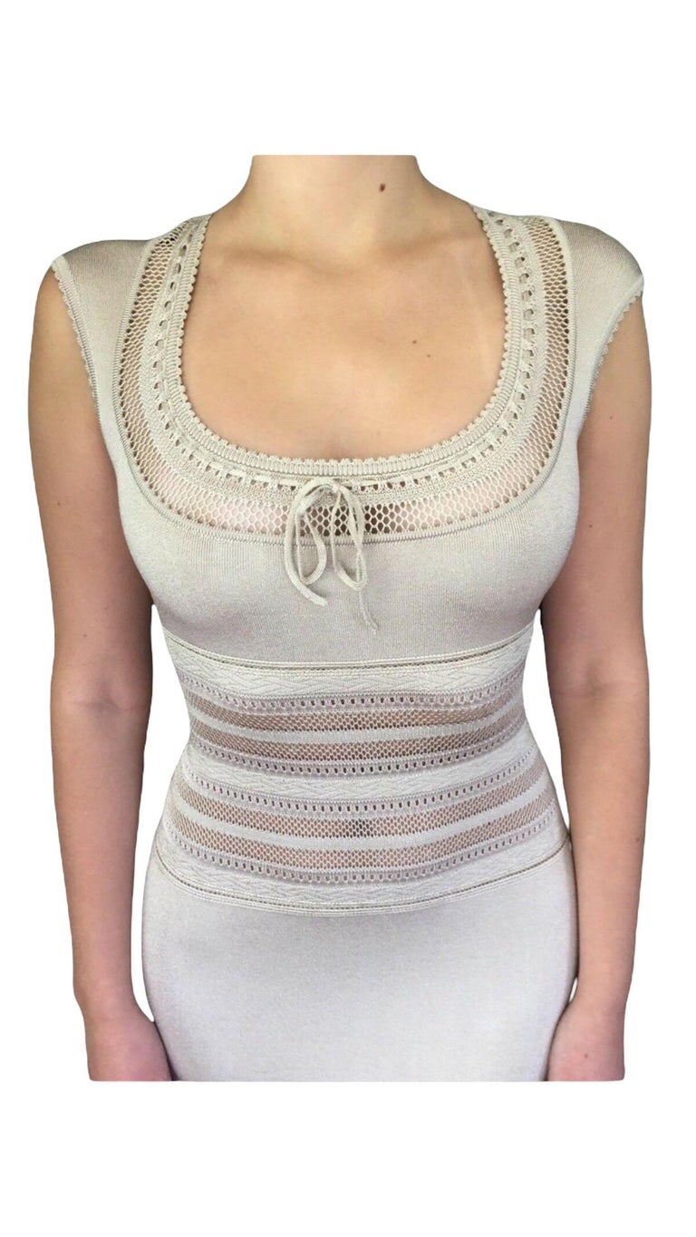Azzedine Alaia c. 1993 Vintage Semi-Sheer Crochet Knit Bodycon Dress For  Sale at 1stDibs | alaia vintage dress, azzedine alaia bandage dress,  vintage alaia dress