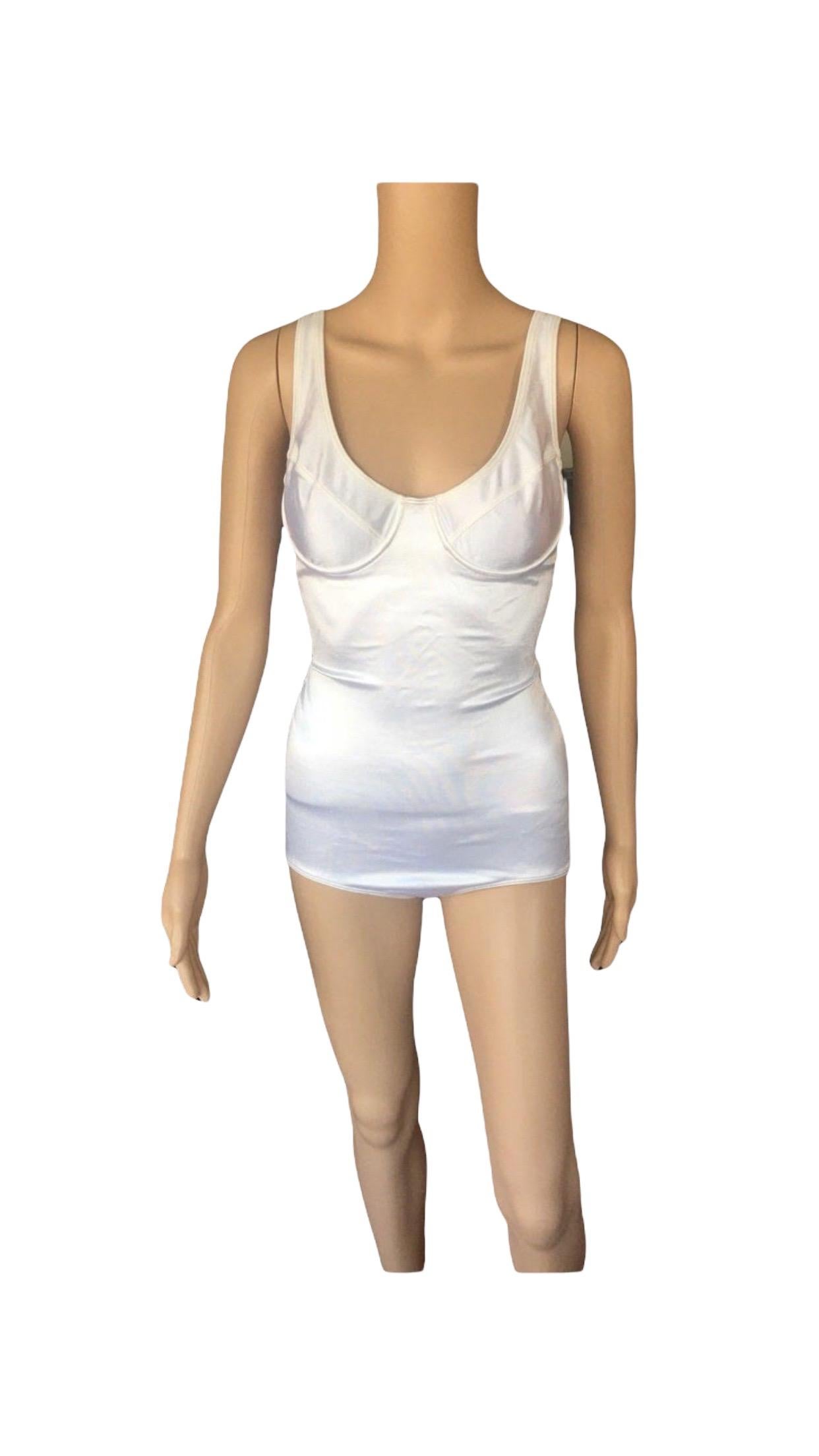 Azzedine Alaia Vintage Bustier Bodysuit mit Ausschnitt hinten Badeanzug  im Angebot 2