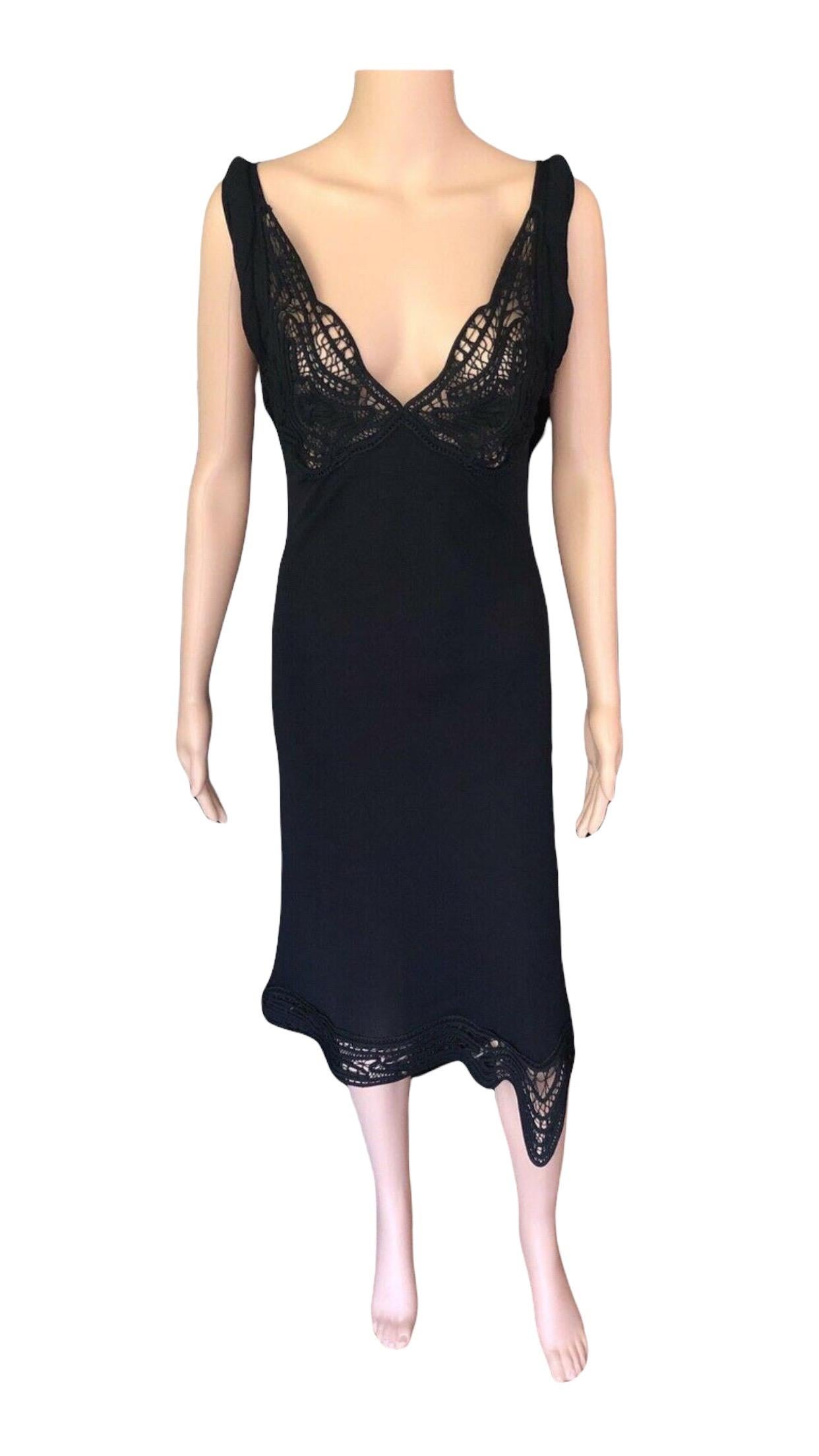 Jean Paul Gaultier Jeans - Vestito nero con bustier all'uncinetto in vendita 2
