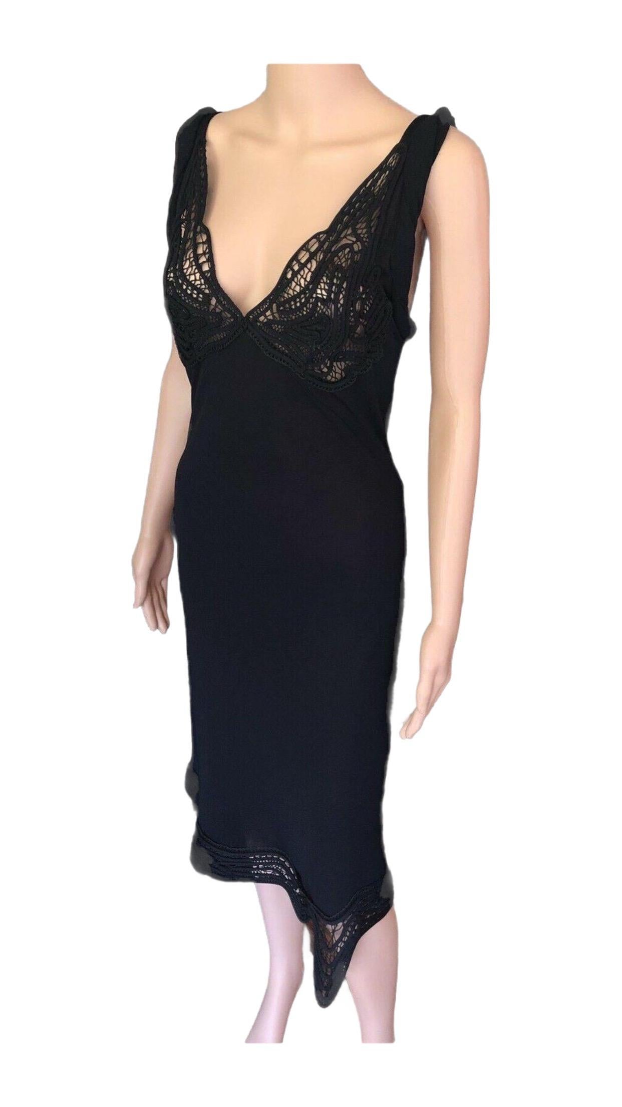 Jean Paul Gaultier Jeans - Vestito nero con bustier all'uncinetto in vendita 4