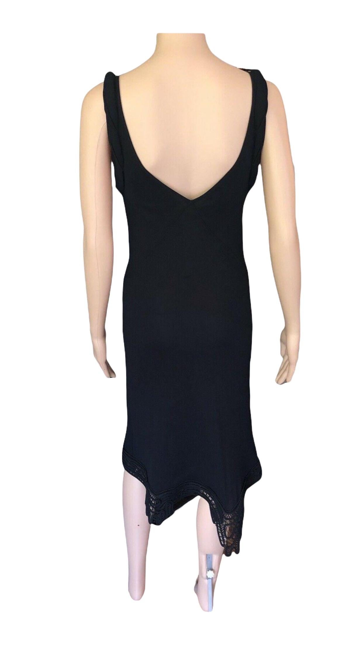 Jean Paul Gaultier Jeans - Vestito nero con bustier all'uncinetto in vendita 5
