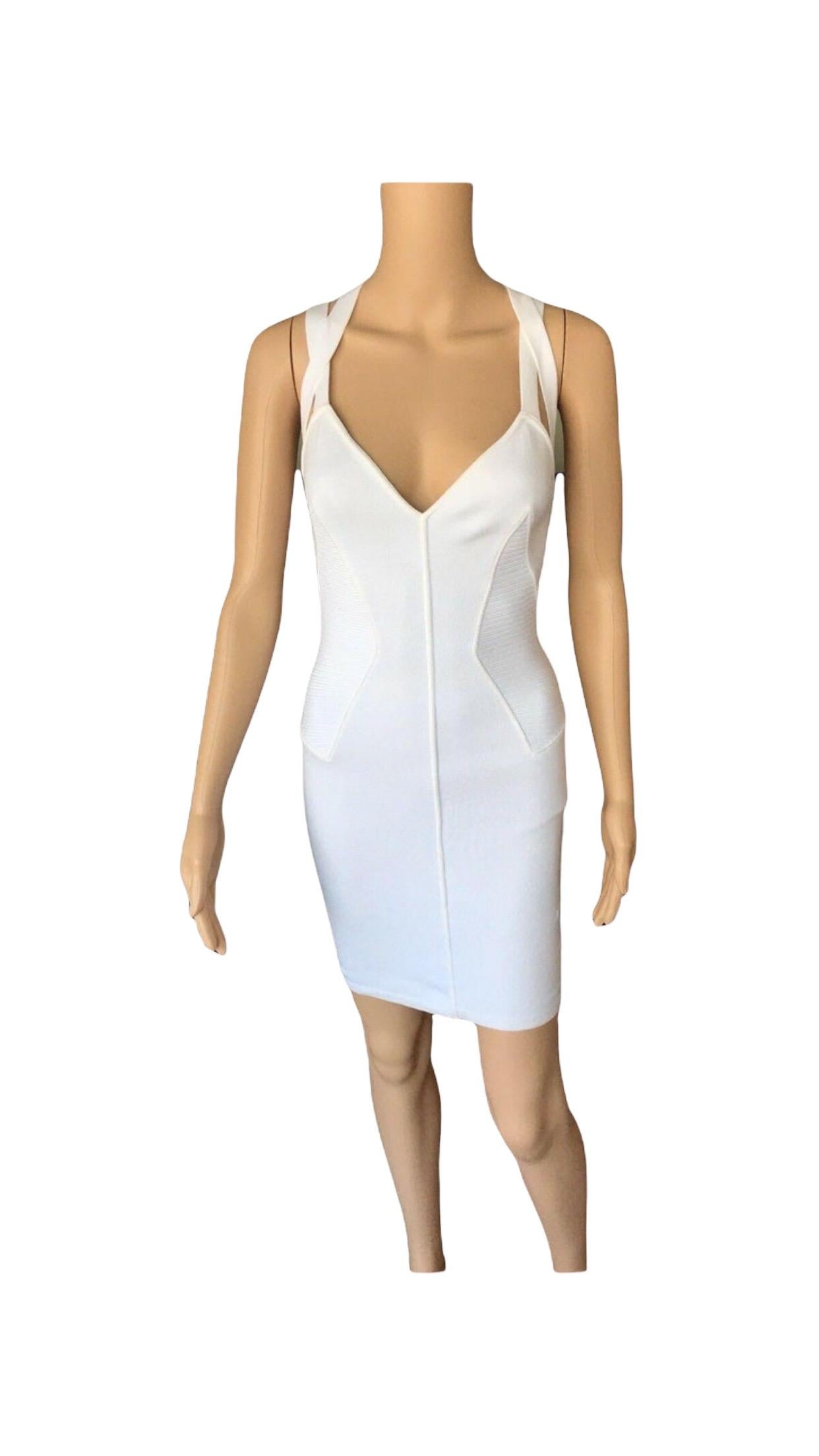 Women's Azzedine Alaia S/S 1990 Vintage Fitted White Dress For Sale