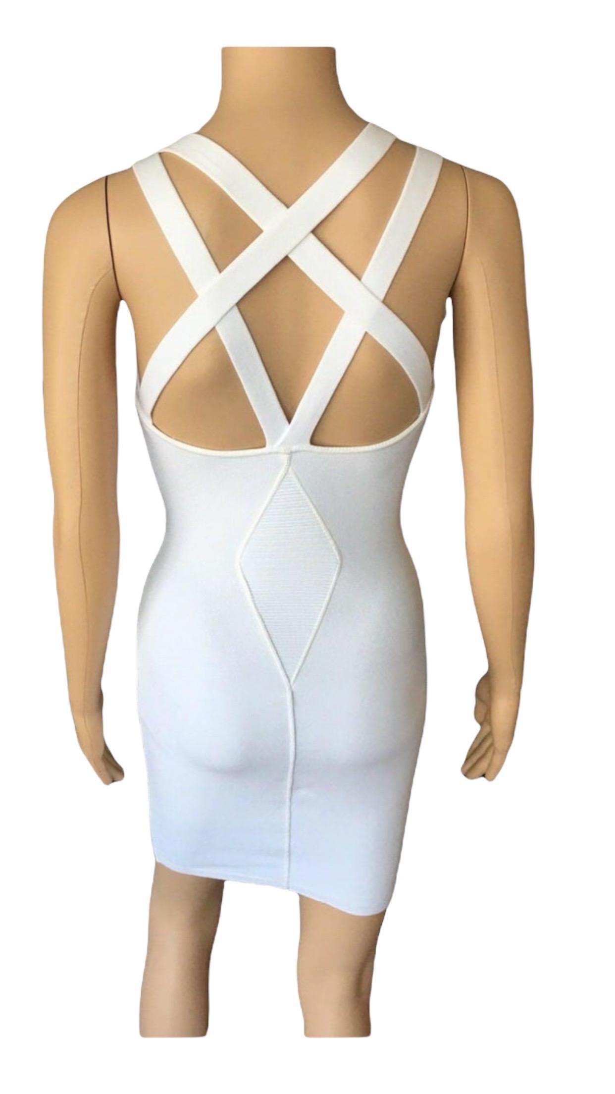 Azzedine Alaia S/S 1990 Vintage Fitted White Dress For Sale 2