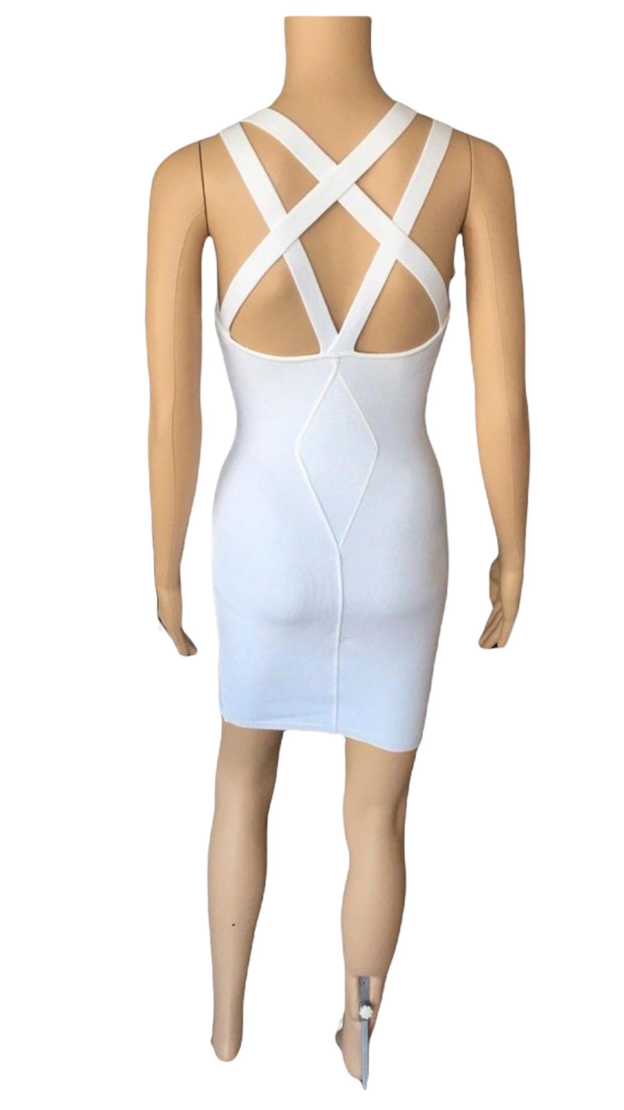 Azzedine Alaia S/S 1990 Vintage Fitted White Dress For Sale 3