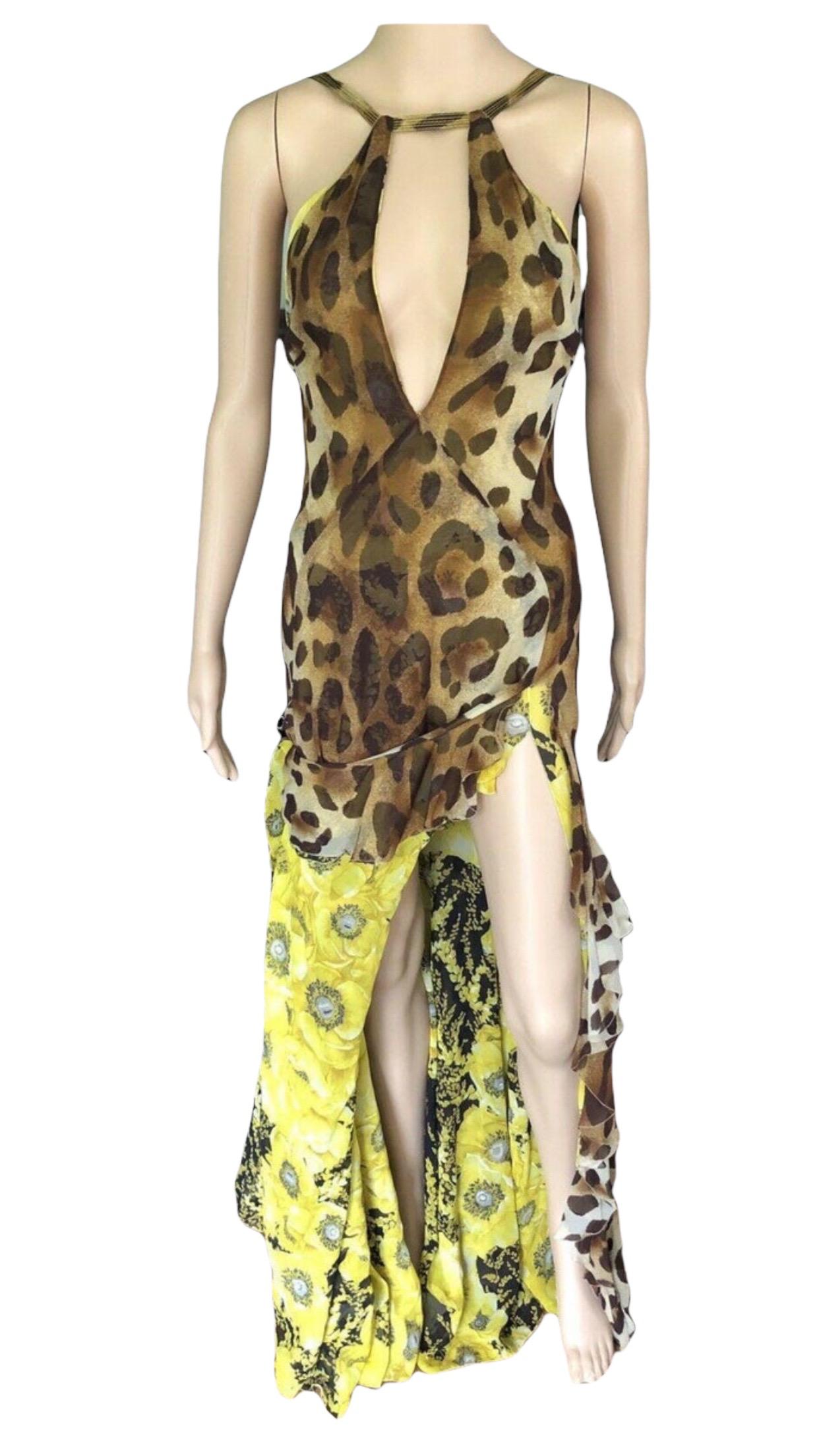 Gianni Versace S/S 2002 Vintage Plunged Backless Dress Gown For Sale 1