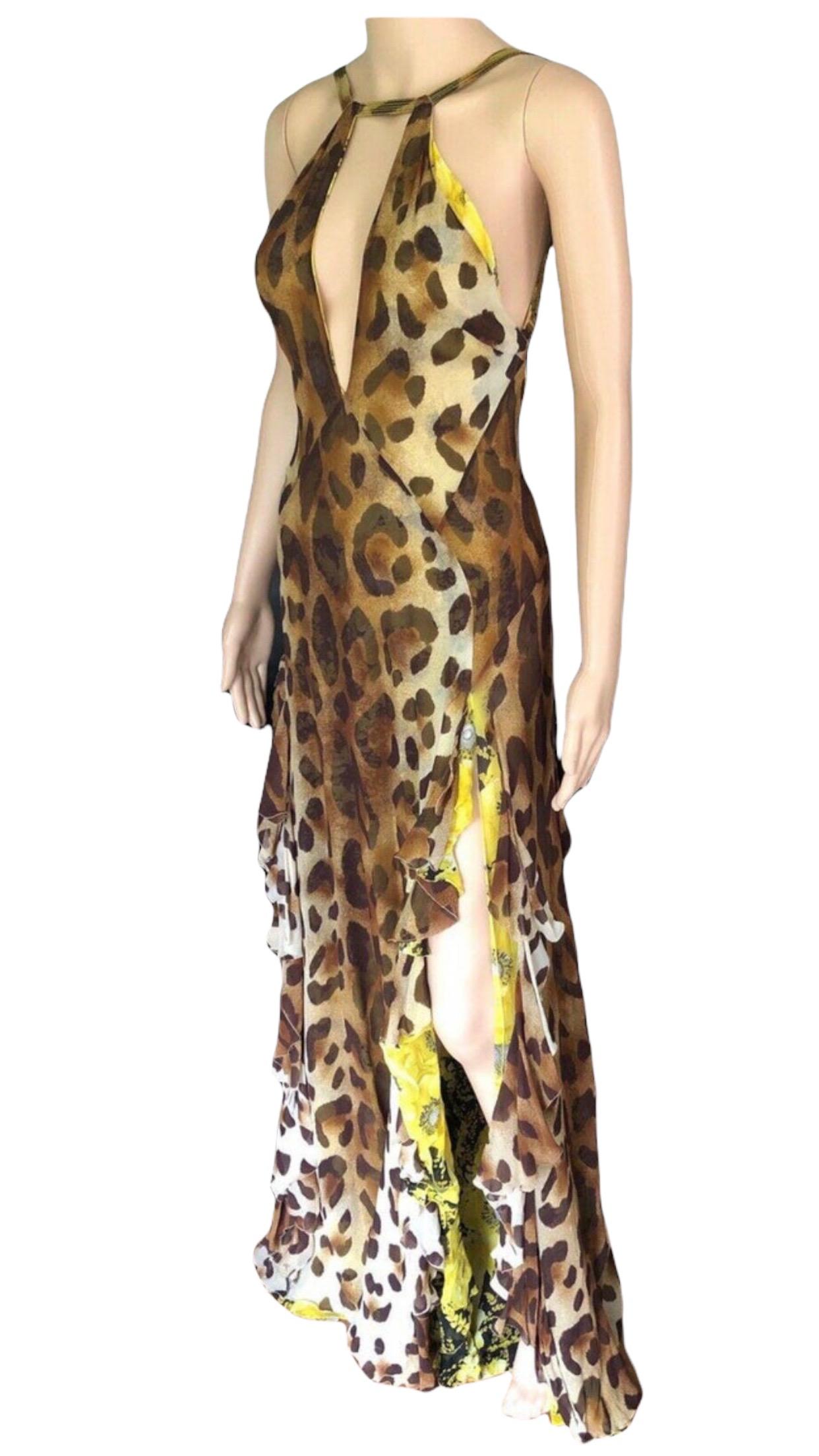 Gianni Versace S/S 2002 Vintage Plunged Backless Dress Gown For Sale 2