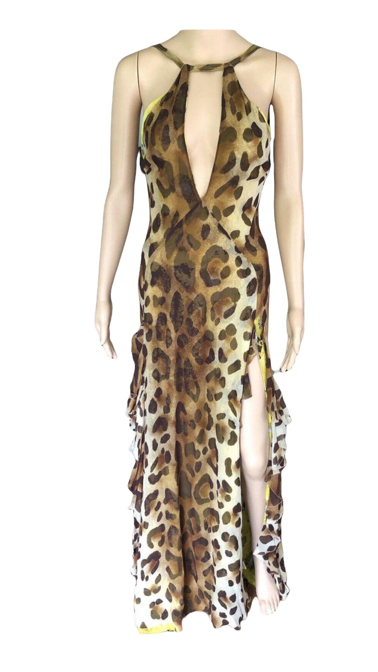 Gianni Versace S/S 2002 Vintage Plunged Backless Dress Gown For Sale 3