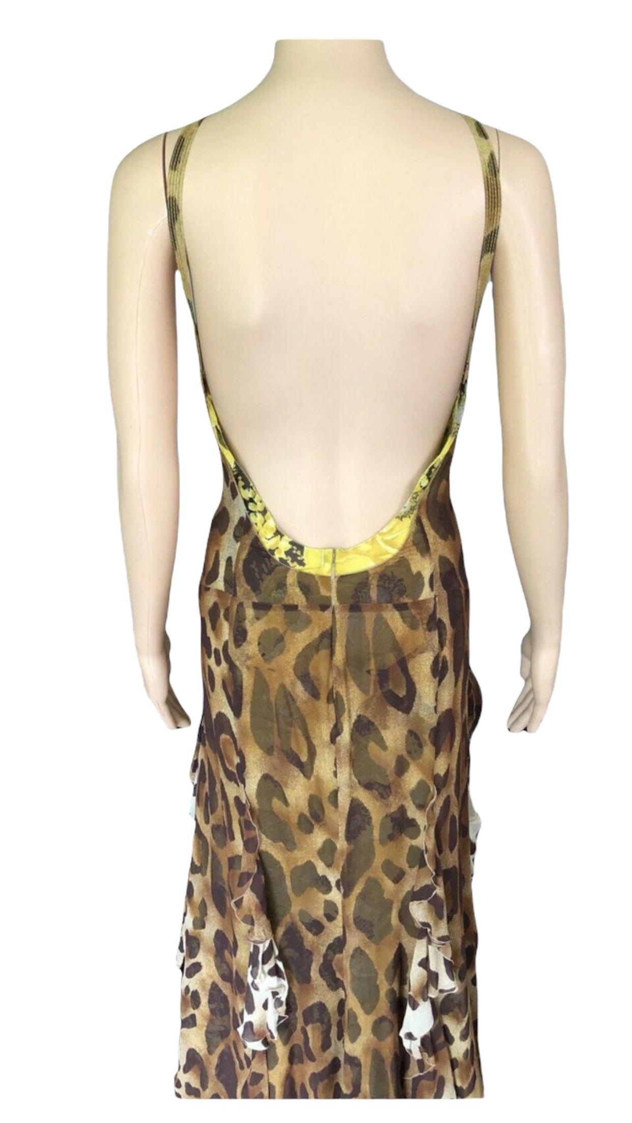 Gianni Versace S/S 2002 Vintage Plunged Backless Dress Gown For Sale 5