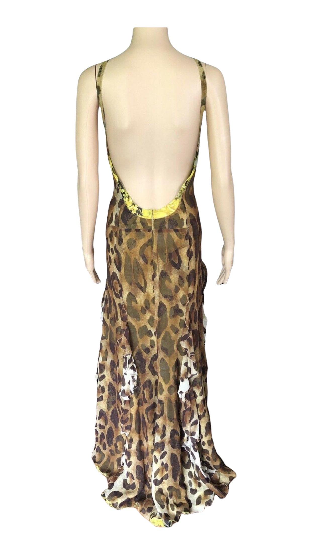 Gianni Versace S/S 2002 Vintage Plunged Backless Dress Gown For Sale 6